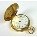A 9ct gold cased full hunter pocket watch by Waltham, USA, movement number 21901985, with case by De... 