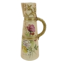 A Royal Worcester porcelain ivory blush ewer, dated 1900, shape number 1047, with C shape handle for... 
