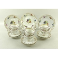 A Continental 19th century part tea set, comprising six cups, 11 by 7cm, six saucers, 14cm, all pain... 