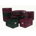 A collection of forty six burgundy and green coloured specialist wine crates, of collapsible and sta... 