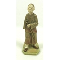A Royal Worcester porcelain figurine, circa 1892, modelled as a Chinese man with a cap holding a pip... 