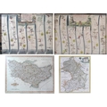 After John Ogilby: a pair of ribbon maps, both hand coloured, the one 'London to St. Neots', the oth... 