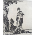 Edward Herbert Whydale (British, 1886-1952): 'Gypsies', dry point etching, pencil signed to lower ma... 