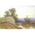 Henry (Harry) Stannard RBA (British, 1844-1920): 'The Ouse Pavenham', a river scene, watercolour on ... 
