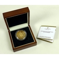 An Elizabeth II 2002 Jubilee Shield gold proof £5 sovereign, London Mint Office, in wooden presentat... 
