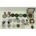 A group of commemorative medals and medallions, including coronation medals for Edward VII, George V... 