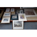 A mixed collection of prints, to include framed local Peterborough and Stamford reproductions, botan... 