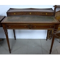 A reproduction mahogany and inlaid lady's writing desk, in Georgian style, with leather surface and ... 