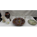 A group of ceramics and glass, comprising a Poole Pottery jug, Red Magma plate and vase, a collectio... 