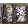 A quantity of mixed china including Royal Commemorative wares, a floral and gilt highlighted boat sh... 