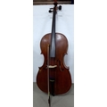A 4/4 Hidersine Piacenza cello, paper label to interior, a/f, modern, with bow.