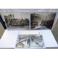 A set of three large early 20th century black and white photographs depicting various scenes, one of... 