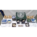 A selection of glass and ceramics including two Royal Crown Derby paperweights, together with other ... 