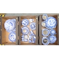 A large collection of blue and white china by Cauldon, England, including a part dinner service with... 