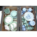 A collection of ceramics including various pieces of blue and white Cornishware such as salt and sug... 