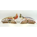 A pair of Royal Crown Derby paperweights, modelled as ‘Golden Pheasant’ and ‘Lady Amherst Pheasant’,... 