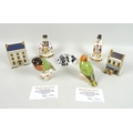 A group of Royal Crown Derby paperweights, comprising Black Faced Love Bird, limited edition 608/250... 