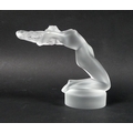 A modern Lalique clear crystal sculpture, modelled as 'Chrysis', a nude female kneeling with arched ... 