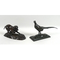 After Antoine Louis Barye (French, 1796-1875): a bronze sculpture modelled as a cock pheasant, 'Fais... 