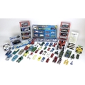 A collection of toy vehicles, including ten Corgi, six Dinky, two Lonestar, twenty one Lesney and fo... 
