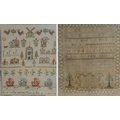 A George III needlepoint sampler on linen canvas, dated 7th February 1799, by Ann Knight, framed, 38... 