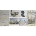 A selection of prints and needlepoint samplers including an early to mid 19th century needlepoint sa... 