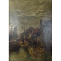 Willem Leendert Bruckman (Dutch, 1866-1928):  view of the Quai Vert, Bruges, oil on canvas, signed a... 