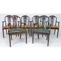 A set of six early 20th century mahogany dining armchairs originally from RMS Franconia, Cunard Line... 