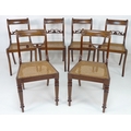 A set of four and two Regency cane seated dining chairs, the set of four with impressed number 12263... 