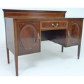 A small Victorian Gillow & Co mahogany and inlaid sideboard, with upstand, seven drawers and gilt me... 