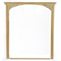 A Victorian gilt framed overmantel mirror with later rectangular plate, 112.5 by 5 by 125cm high.