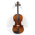 A 19th century German 4/4 violin with label to the interior 'Copy of Antonius Stradivarius', back 35... 