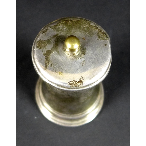11 - An Art Deco silver pepper grinder with Peugeot Freres mechanism, Birmingham 1933, Adie Bros Ltd, 8cm... 