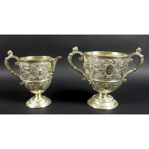 80 - A particularly fine High Victorian silver tea set, in the late Renaissance/Mannerist style of Cellin... 