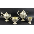 A particularly fine High Victorian silver tea set, in the late Renaissance/Mannerist style of Cellin... 