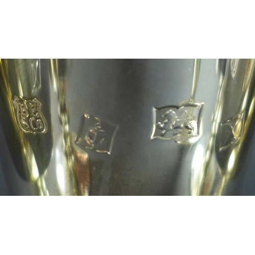 5 - A set of six 1970s silver goblets, in original fitted presentation case, Birmingham 1972, Barker Ell... 