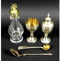 A group of ecclesiastical silver and silver plated items, comprising a matching Victorian silver ped... 