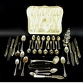 A group of mostly Victorian and Edwardian silver, comprising a Victorian cased set of twelve tea spo... 