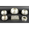 A group of vintage Thai silver, comprising a set of four graduated bowls, the repoussé worked bodies... 