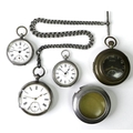 Three silver pocket watches, late 19th / early 20th century, comprising two similar Continental silv... 