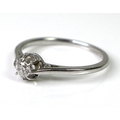 A platinum and solitaire diamond ring, the diamond approx 0.1cts, size L1/2, 2.6g.