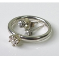 A pair of diamond stud earrings, approx 0.15ct total diamond weight, set in 9ct white gold, missing ... 