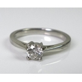 A platinum and diamond solitaire ring, the diamond approx 0.25ct, size K 1/2, 3.7g.