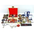 A quantity of costume jewellery, including bead necklaces, cultured pearl jewellery, and various ear... 