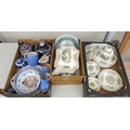 A Masons Ironstone green transfer printed part dinner service together a selection of vintage Chines... 