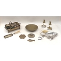 A quantity of silver plated flatware and further silver plate and brass, including a plate on copper... 