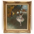 L Marec (French, 20th century): a ballerina in the style of Degas, oil on canvas, framed.