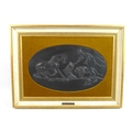 A Wedgwood black basalt plaque, modelled as 'The Frightened Horse' after the painting by George Stub... 