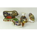 A group of Royal Crown Derby paperweights, comprising Bull LXI, Drummer Bear LXII, Mallard Duck LXII... 