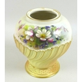 An Edward VII Royal Worcester porcelain rose jar, shape 1720, with broken cover and drilled for use ... 